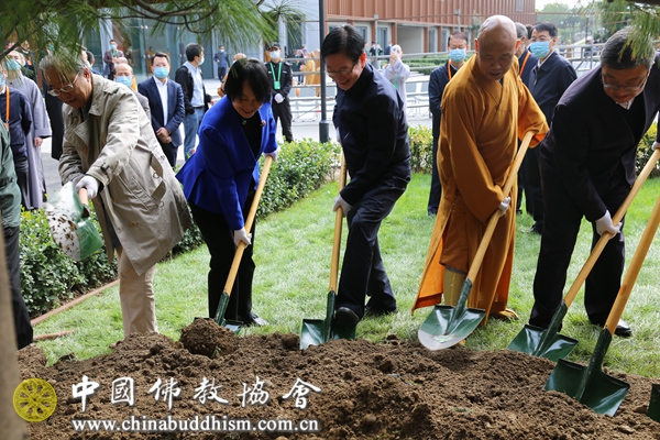 9-与会领导嘉宾代表共同为中国佛学院新校区植树培土.jpg